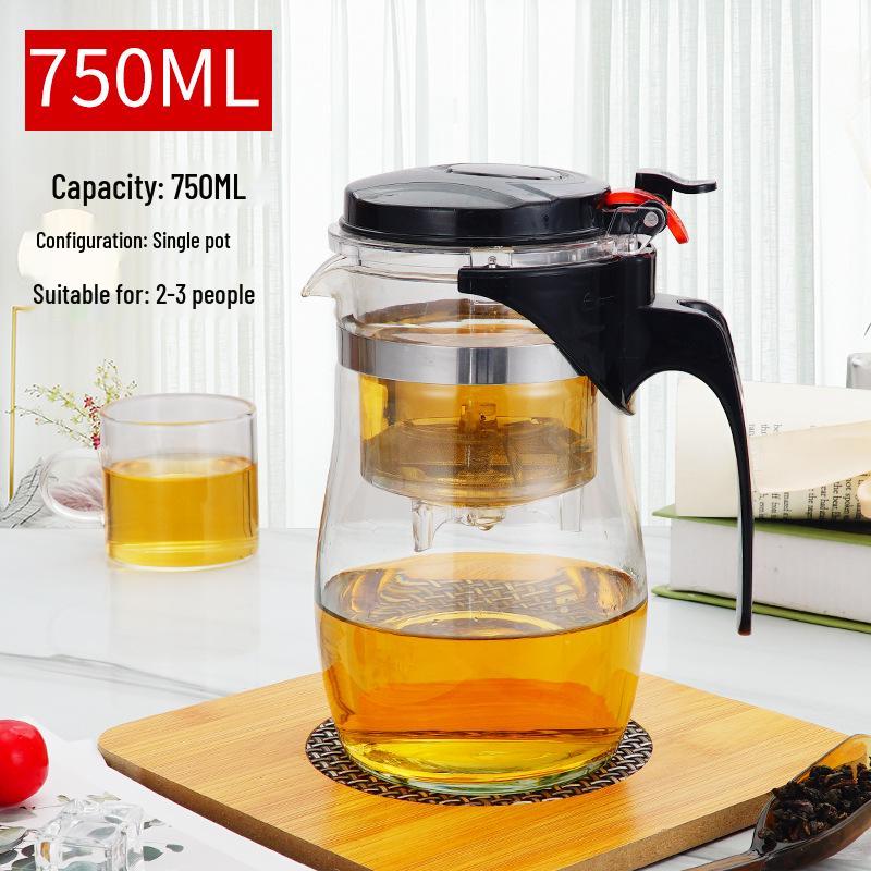 Elegant Multi-purpose Teapot with One-key Filter - Glass Tea Brewing Set & Gift with Custom Logo Print