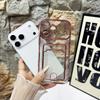 Luxury Soft Plating Card Holder Bag iPhone Case For iPhone 17 16 15 14 Plus 13 12 11 Pro Max Air Transparent Shockproof Cover