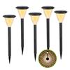 GWSOLAR 5-Piece Smart Lighting Solar Garden Light Set, Waterproof, Warm White, 50 Lumens, 70.5cm Tall, Automatic OnOff, for Garden, Entryway, Path,