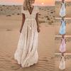 Summer Women's Beach Holiday V Neck Long Maxi Dress Ladies Boho Holiday Sundress