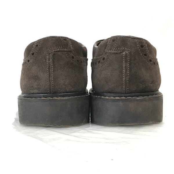 ANTICA CUOIERIA Semišové boty s křídlovou špičkou [43.5/27.5-28.0/Hnědá] Společenské(POUŽITÝ)