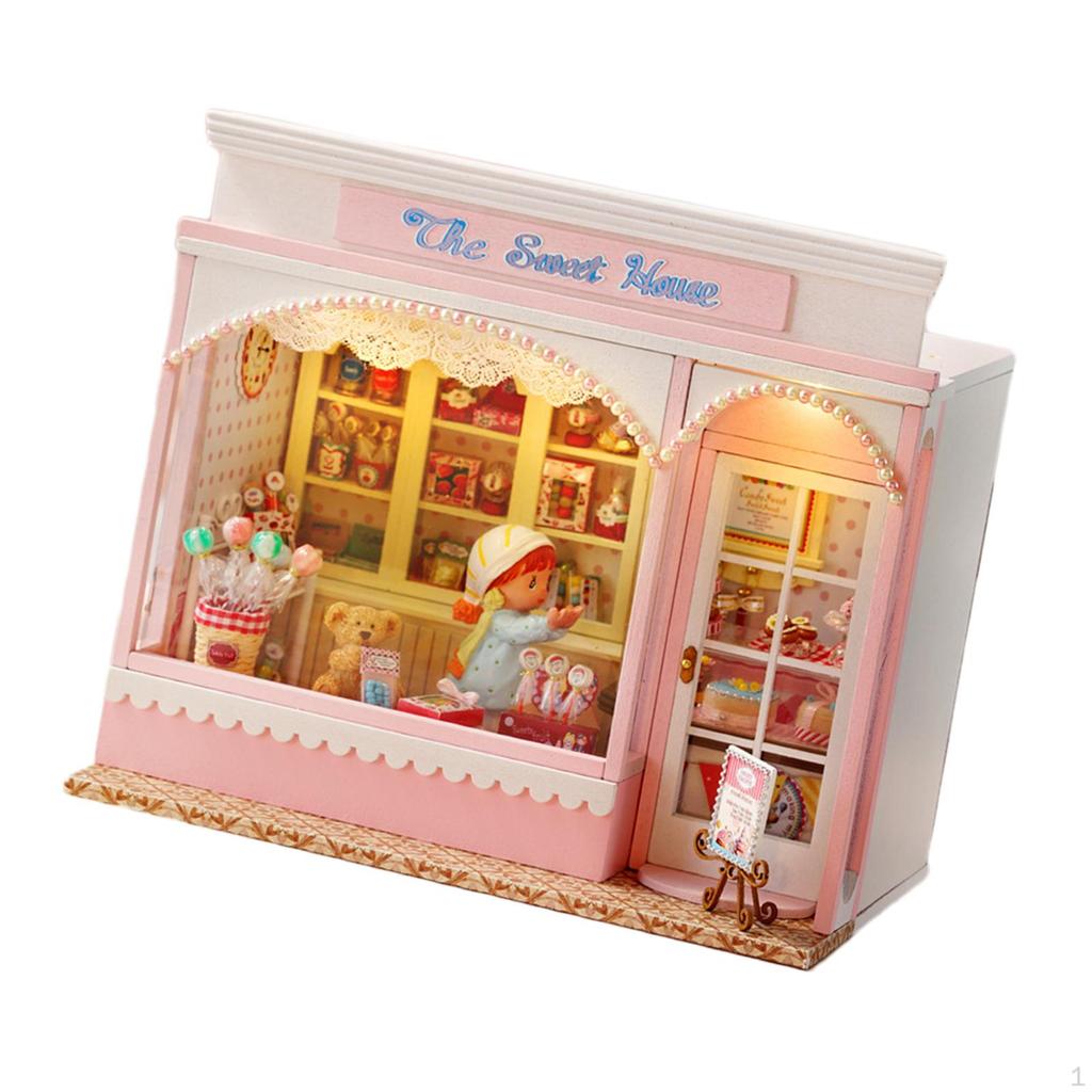 DIY Miniature Dollhouse with Light, Mini House Kits, Creative Room Building Model Kits for