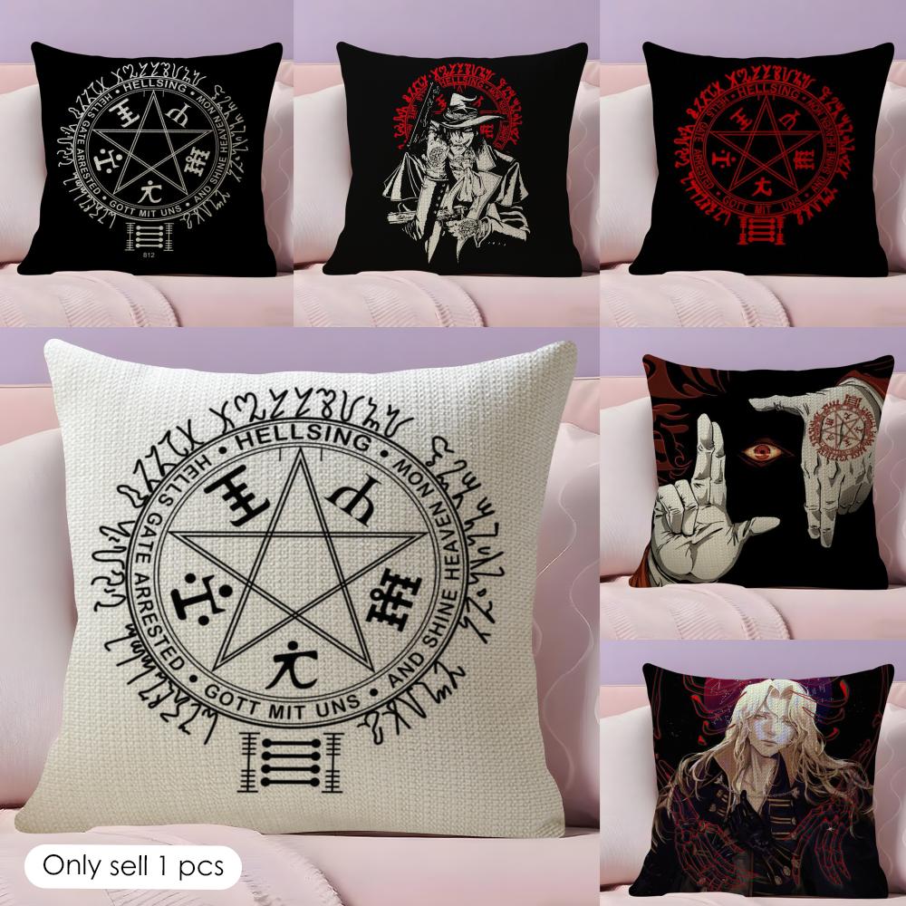 Anime C-Castlevania Cushion Cover Summer Coolness Linen Fabric Double-Sided Printing Pillow Case Sofa Home Decor Gift