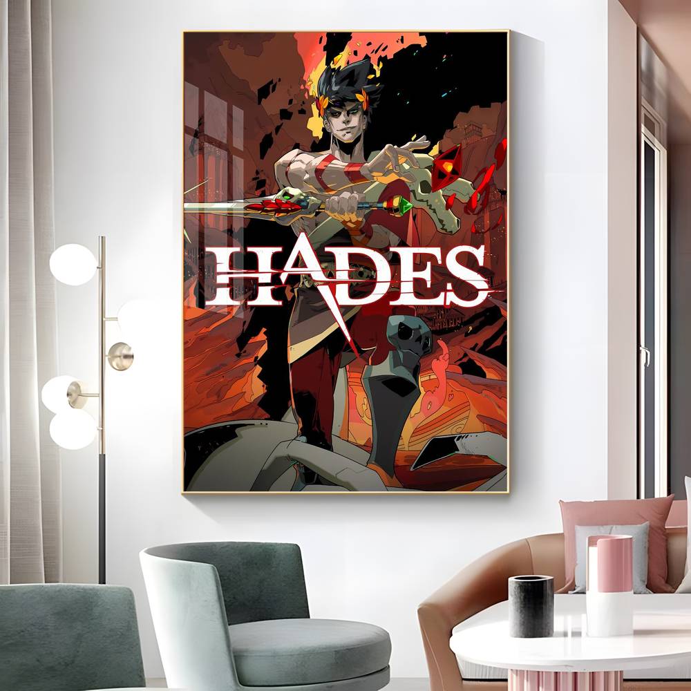 1pc Games Hades Poster Sticker Print Waterproof Wall Art For Living Room Bedroom Home Decor
