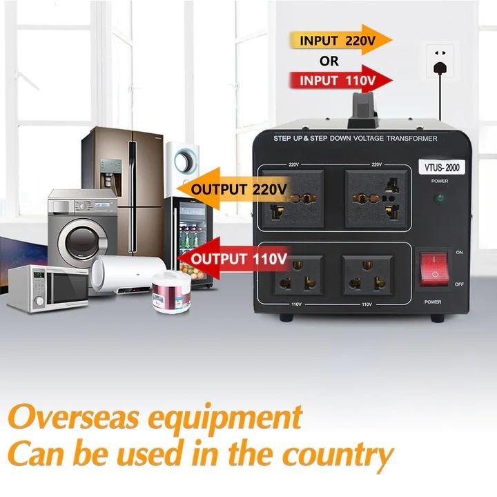 1500W/2000W Step Up & Step Down Voltage Transformer Small Household Power Supply Adapter Portable Voltage Converter