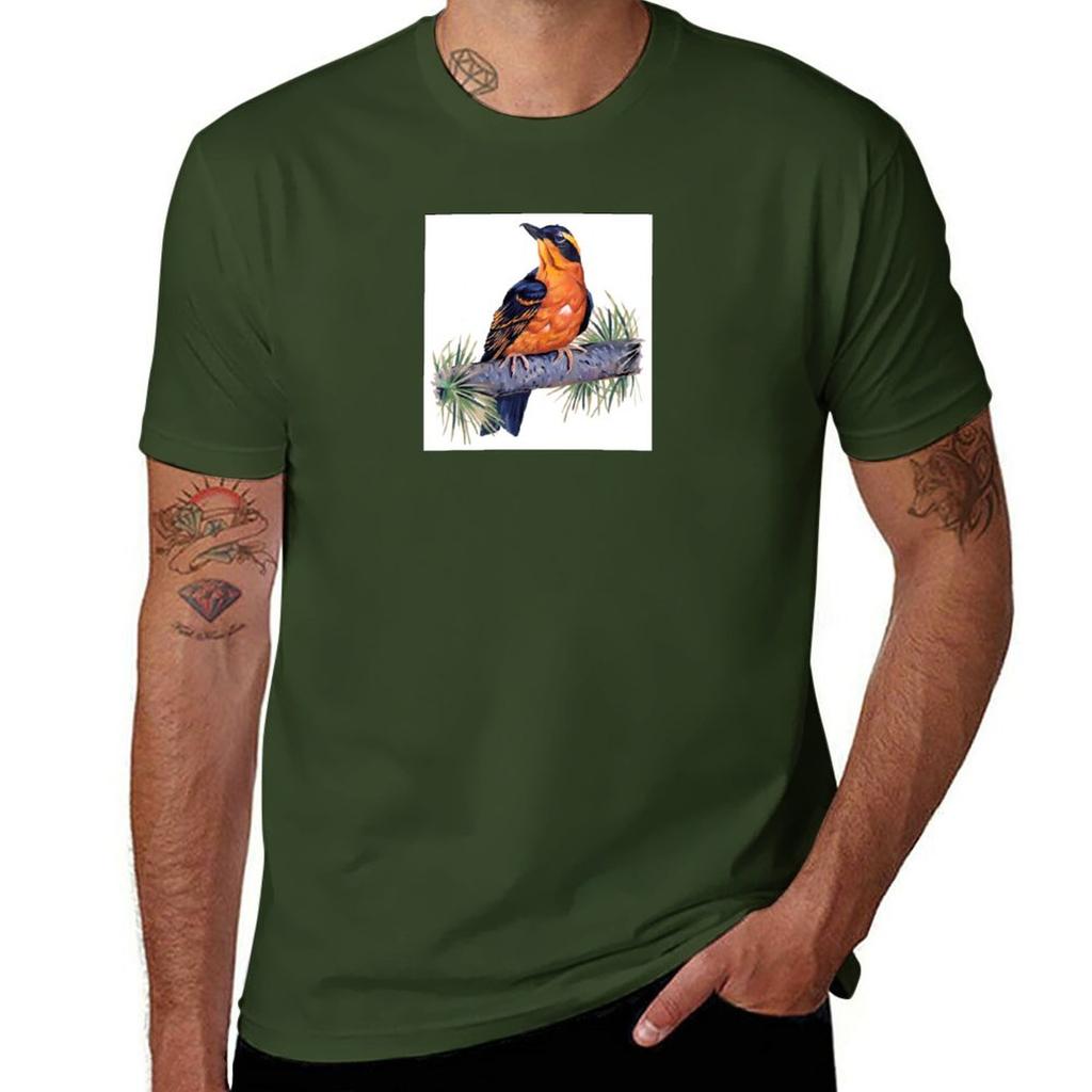 Birds In Hell TShirt Short sleeve tee aesthetic clothes mens graphic tshirts anime