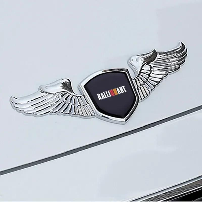 cwznhv1 for Mitsubishi ASX Lancer Cordia Pajero Outlander Eclipse Galant Mirage Metal Chromed Front Hood Emblem Badge Sticker for Car