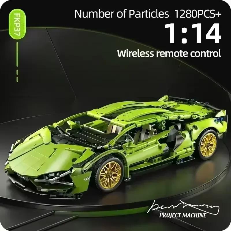 Technical 1:14 1280PCS/1314PCS Building Blocks Race Car Static Model Or Remote Control RC Cars Motor Kits Version Optionals Toys