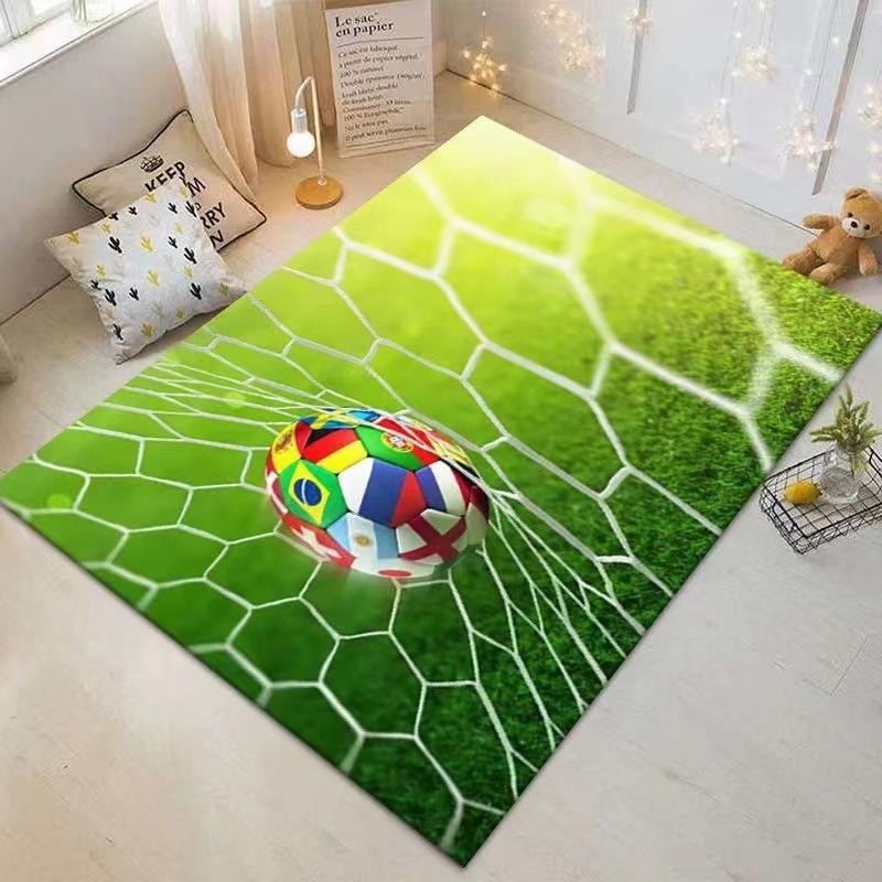 Fußball-Themen Wohnzimmerteppich Sofa Dekoration Fußmatte Kinderzimmer Fußballfeld Teppich