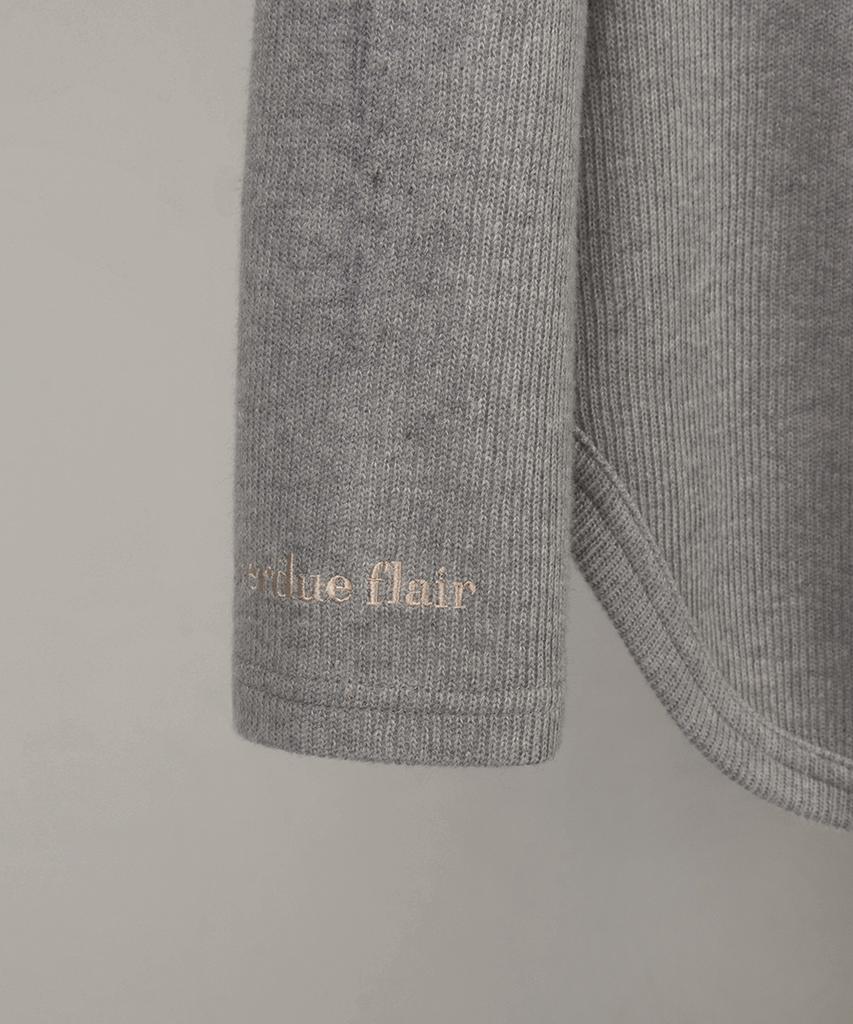 Obeodyupeulleeo Cut-Out Long Sleeves Top_Melange Gray