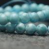 Aquamarine Turtle Shell Bead Bracelet, 4mm & 8mm, Unisex Gift.