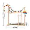 Lovebird Parrots Cage Perch Stand Bridge Colorful Swing Climbing Wooden Training Ladder Toy for Bird