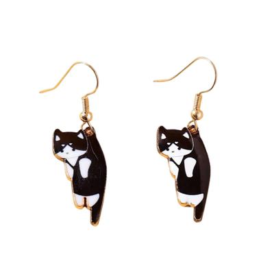 1 Pair Stylish Drop Earrings Sweet Birthday Gift 6 Colors Cartoon Cat Girls Hook Earrings