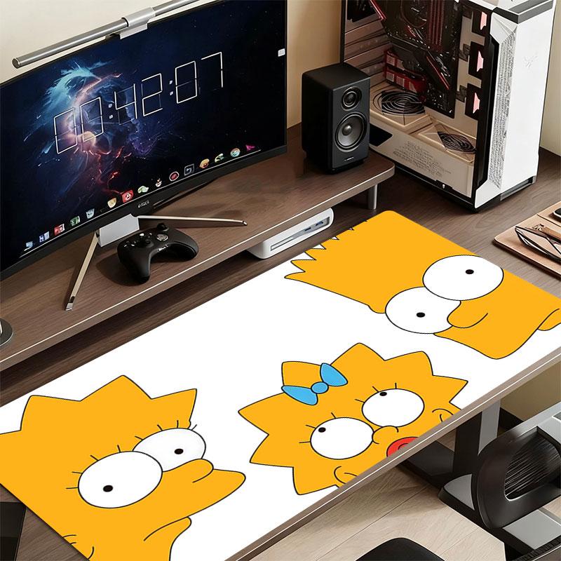 The Simpsons Art Mouse Pad, Large Gaming Desk Mat, Non-slip XXL Mousepad for Laptop & Tablet, Mini PC Playmat with Stitched Edges
