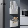 Wall-mounted Storage Box 2Pcs Wall-Mounted Kitchen Organiser Easy-clean Plastic Organizer Space-saving Container for Home Bathroom