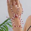 Creative Rice Beads Exaggerated Black Spider Rings Link Bracelets for Women Men Punk Hiphop Halloween Bracelets Jewelry Gift