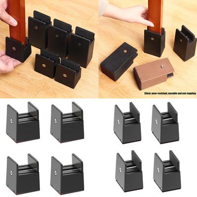 4Pieces Practical Furniture Risers 2Inch Height Adjustable Bed Leg Extenders Convenient for Small Space Daily Use