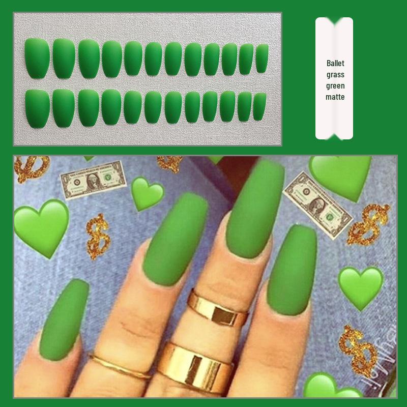 European & American Frosted Matte Press-On Ballet Nails