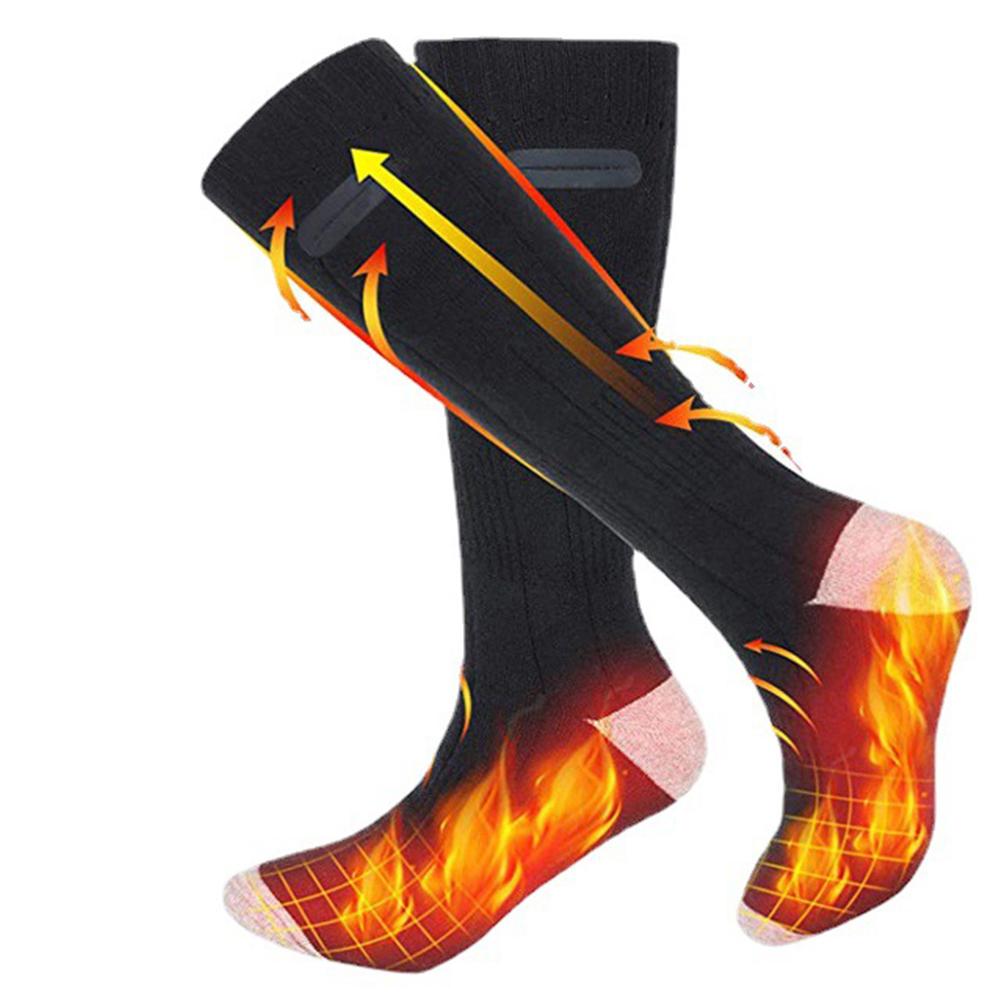 Unisex Electric Heated Socks Breathable Warmer Stockings Washable Rechargable for Outdoor Camping Hiking