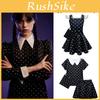 The Addams Family Wednesday Cosplay Costume Black Dress For Halloween Party