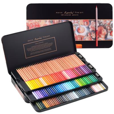 Marco Gekleurd 120 Gekleurd Kleurboek voor Volwassenen Gekleurd Gekleurde Potloden met Goede Luxe Gekleurde Professionele Kleurpotloodslijper Pastel Gekleurd