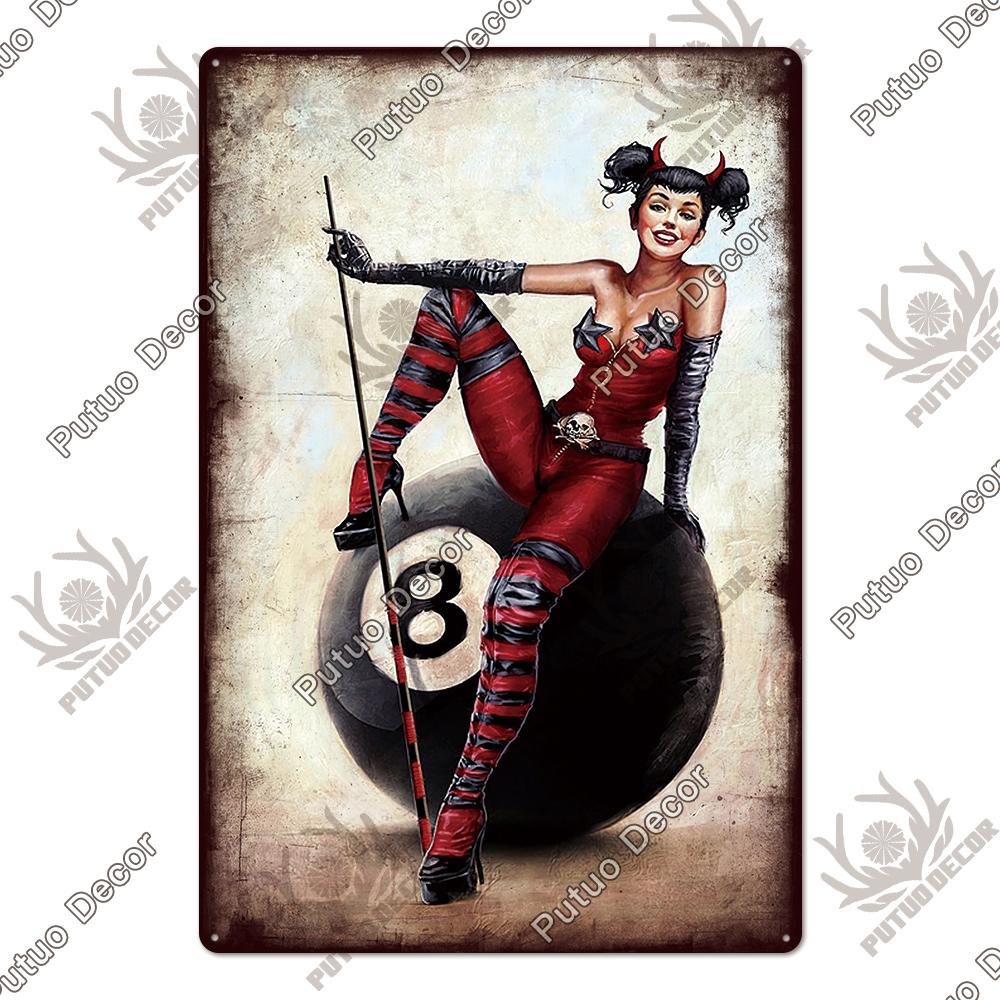 Putuo Decor Vintage Tin Sign Darts Game Metal Plaque Retro Posters for Garage Man Cave Room Home Wall Art Decorations