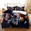 Cartoon Astronaut Duvet Cover Twin King Galaxy Bedding Set Outer Space Planet Star Quilt Cover for Kids Boys Girls Bedroom Decor