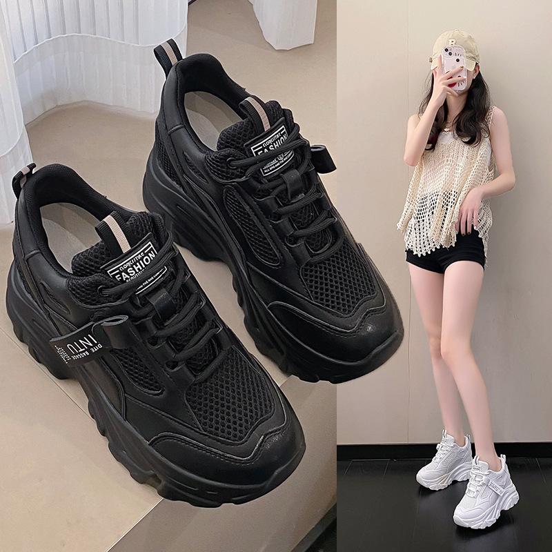 Thick-soled Dad Shoes for Women Summer Fashion Women's Shoes Lace-up Height-enhancing Sports Casual Shoes