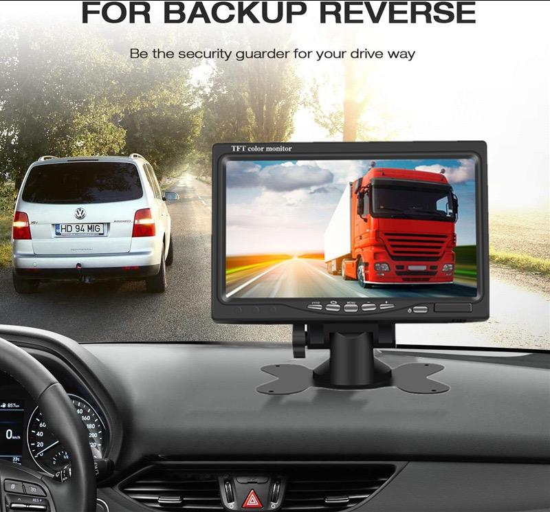 High-definition 7-inch Desktop Car Monitor 12V Truck, School Bus and Bus Reversing Image 24V Car Universal