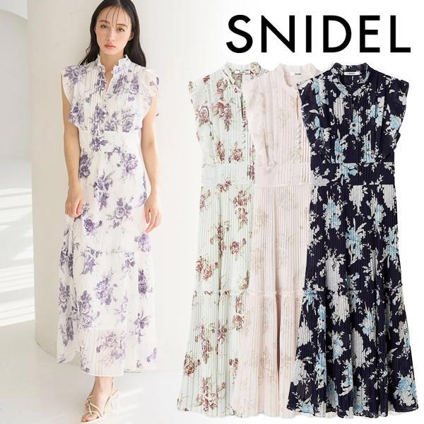 Limited time 10% OFF/Same day shipping/SNIDEL Sustainable pleated print dress SWFO261103 26SS 2026 Spring/Summer Cancellation and returns not