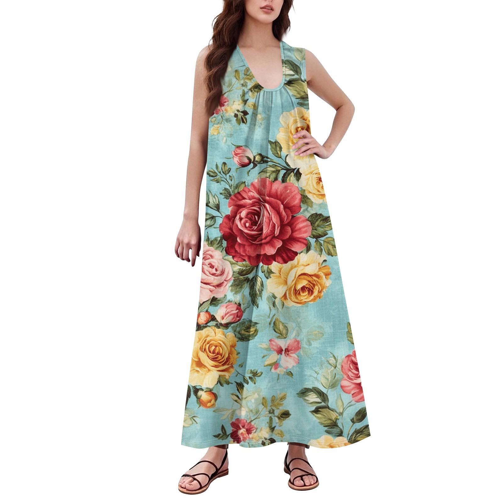 

Женская Мода Повседневная А-силуэта Ретро Принтованная С Эффектом Мятого Полотна Свободная Длинная Юбка С Карманами XL