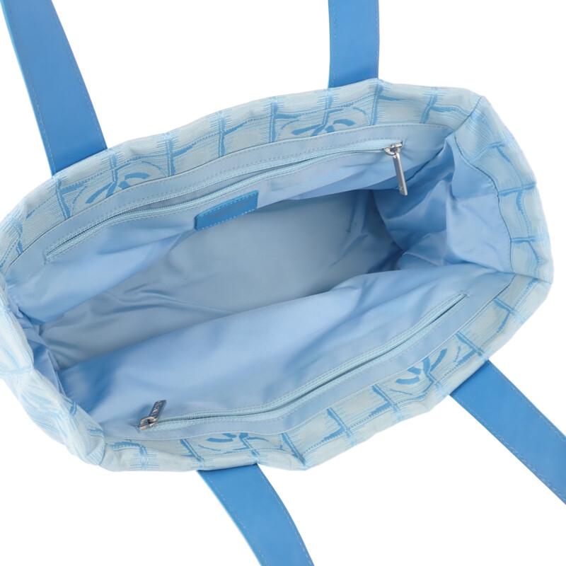 Chanel Tote Bag Blue Nylon/leather Women