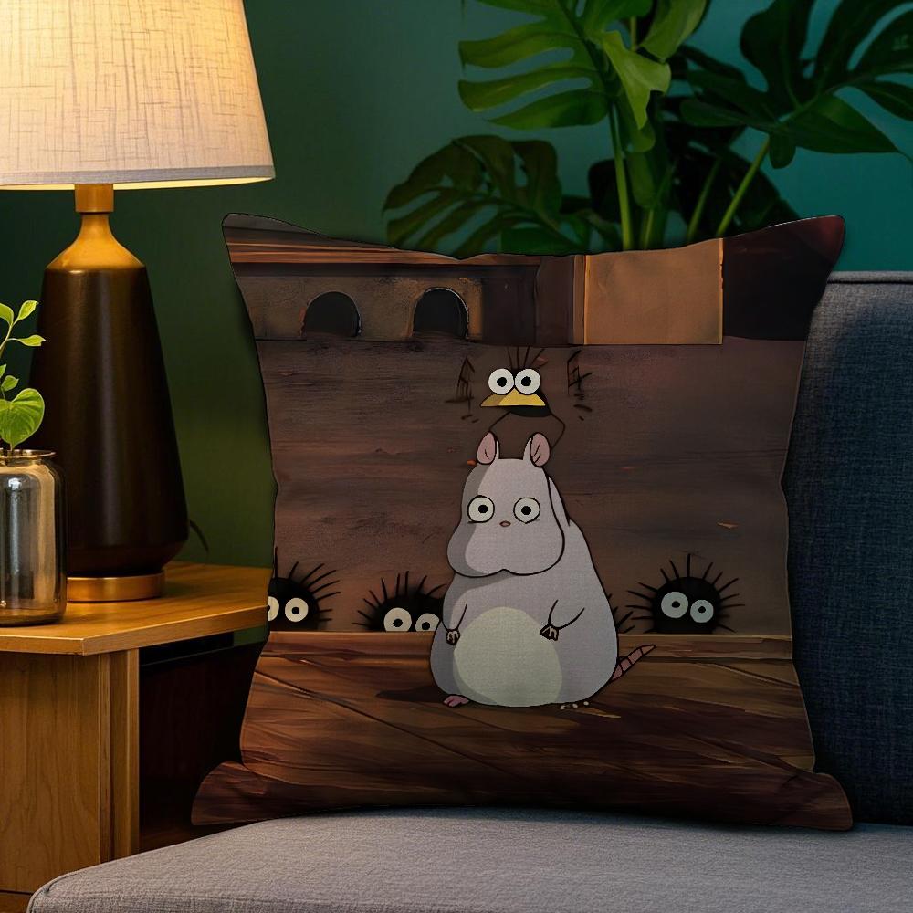 S-Spirited A-Away Pillow Case Plush Fabric Soft Double Sided Print Sofa Cushion Cover Throw Pillow Covers