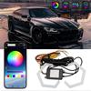 RGB LED Headlight Refit Colorful Angel Eye Halo Rings Hex Light App Remote