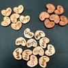 100-Piece Set of 15mm Engraved Rosewood Heart Decorations