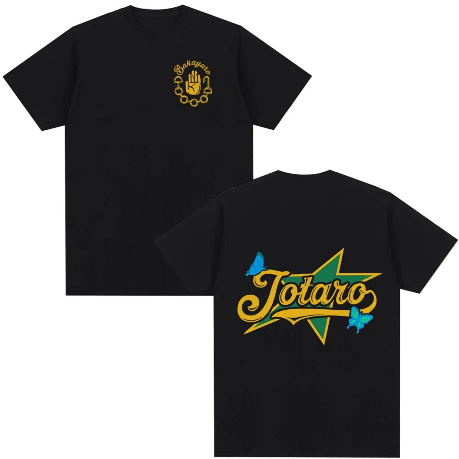 

Anime Jojo Bizarre Adventure Jotaro Kujo Graphic T Shirts Men s Women Casual Harajuku Cotton Short Sleeves T-shirts Streetwear S чёрный