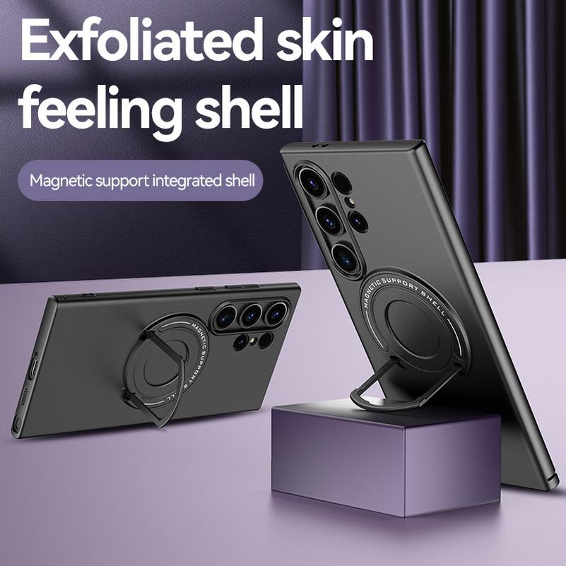 Metal Strong Magnetic Absorption Case For Samsung S24 Ultra S23 + S23 Plus S24 + Galaxy S24 Frosted Car Holder Protection Cover