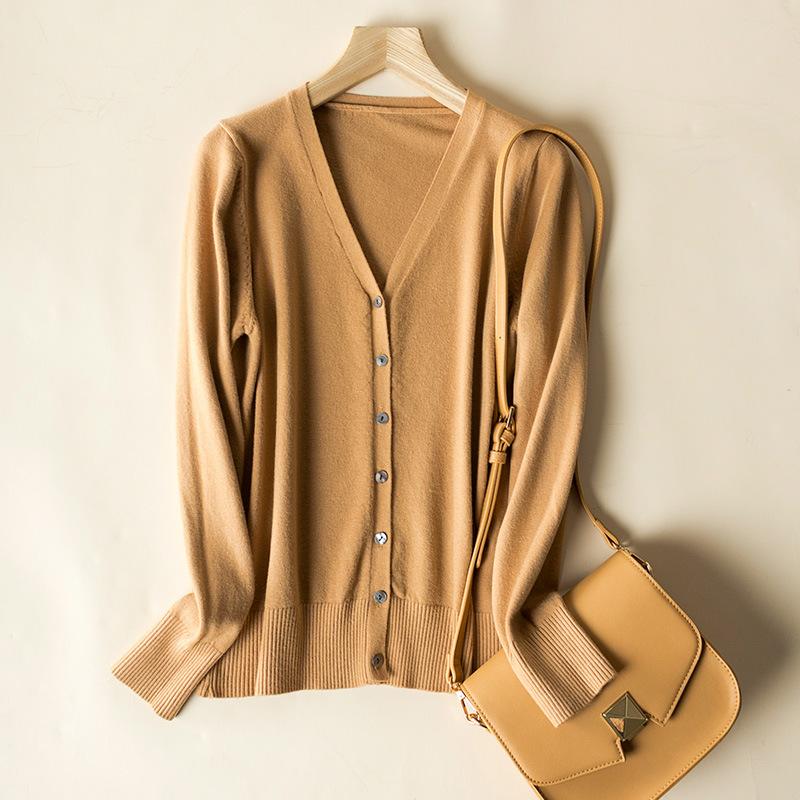 Women Cardigans Single Breasted Solid Knitted Shirt Spring Autumn Cardigan Korean Fashion V-neck Sweaters Knit Outerwear