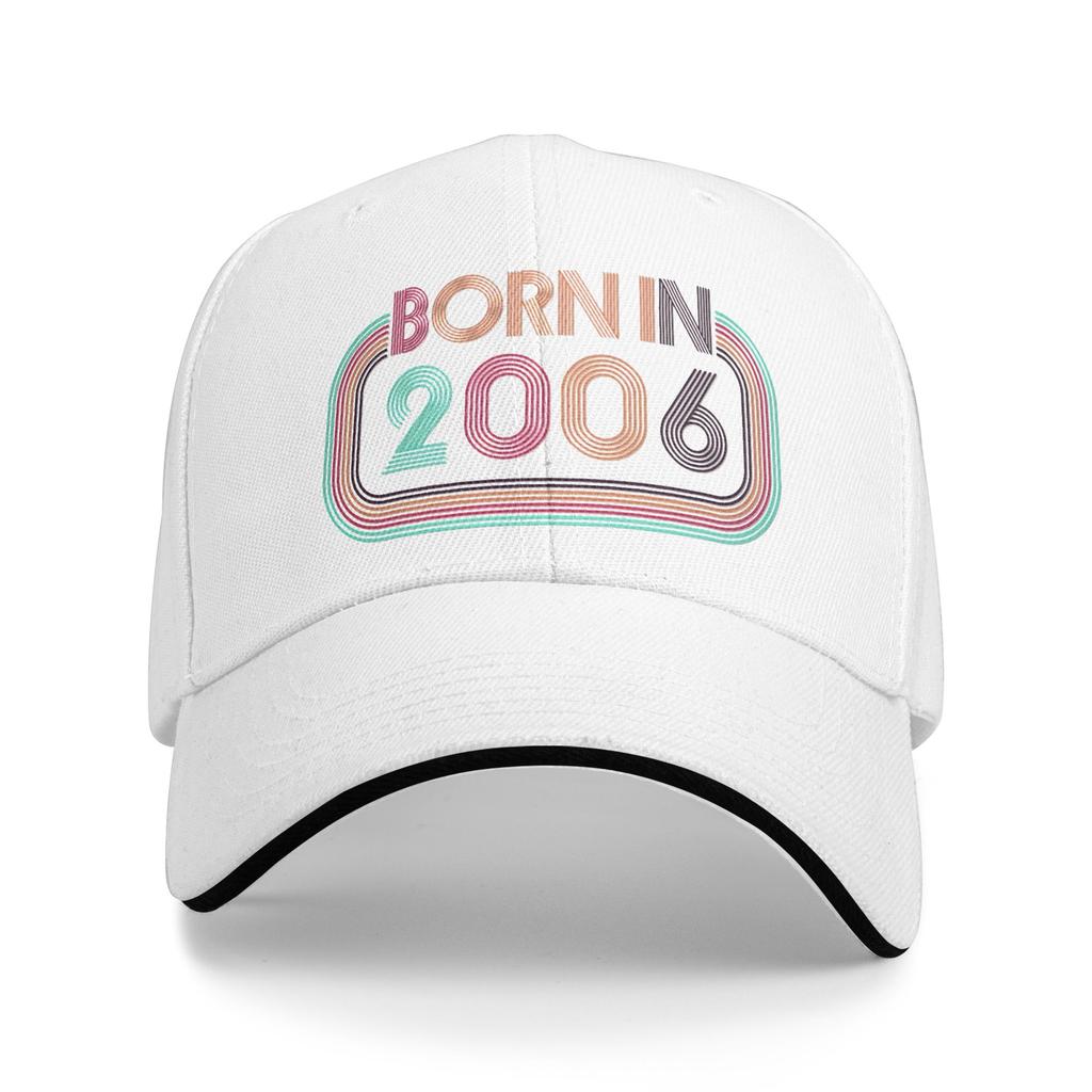 WoUnisex Unisex Born In 2006 20th Birthday Gift 20 Years Old Outdoor Hat Spring  Adjustable Cap Casual Baseball Cap Golf Sunshade