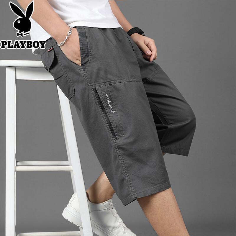 Playboy Men s Loose Fit Cotton Cropped Cargo Pants 5XL