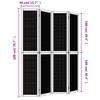 4 Piece Room Divider In Brown Solid Paulownia Wood