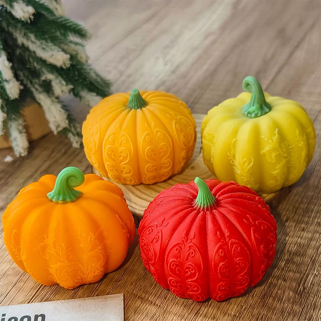 Pumpkin Candle Mould Halloween Silicone Molds Ornament Molds Castings Molds Plasters Molds for Home Decoration
