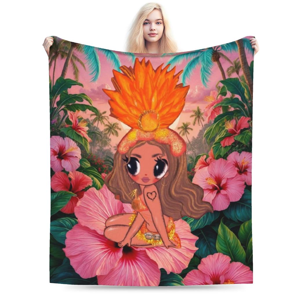 Karol G Tropicoqueta Blankets Quality Warm Soft Throw Blanket Winter Girls Boys Bedroom Pattern Bedspread