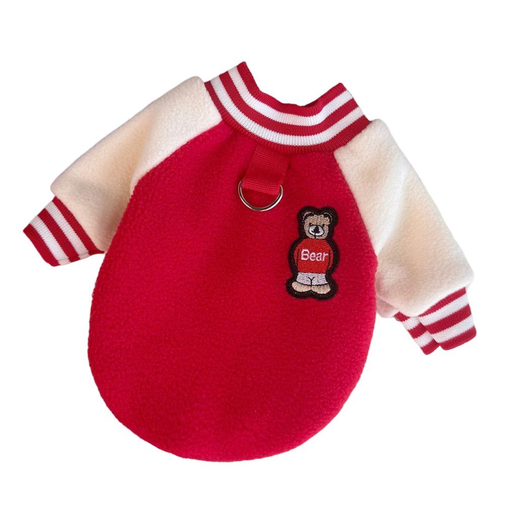 

Material Pet Clothing Thick Fabric Windproof Design Dog Clothing Baseball Uniform Style Soft Fleece Puppy Coat Autumn Season XS червоний