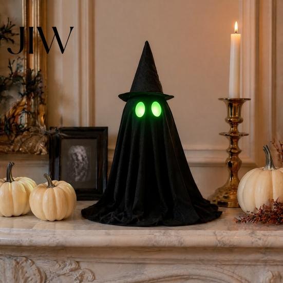 Spooky Party Decorations for Festival Halloween Ghost Decoration, Glow in The Dark Standing Ghost, Realistic Decor Small Black Fabric Tabletop,