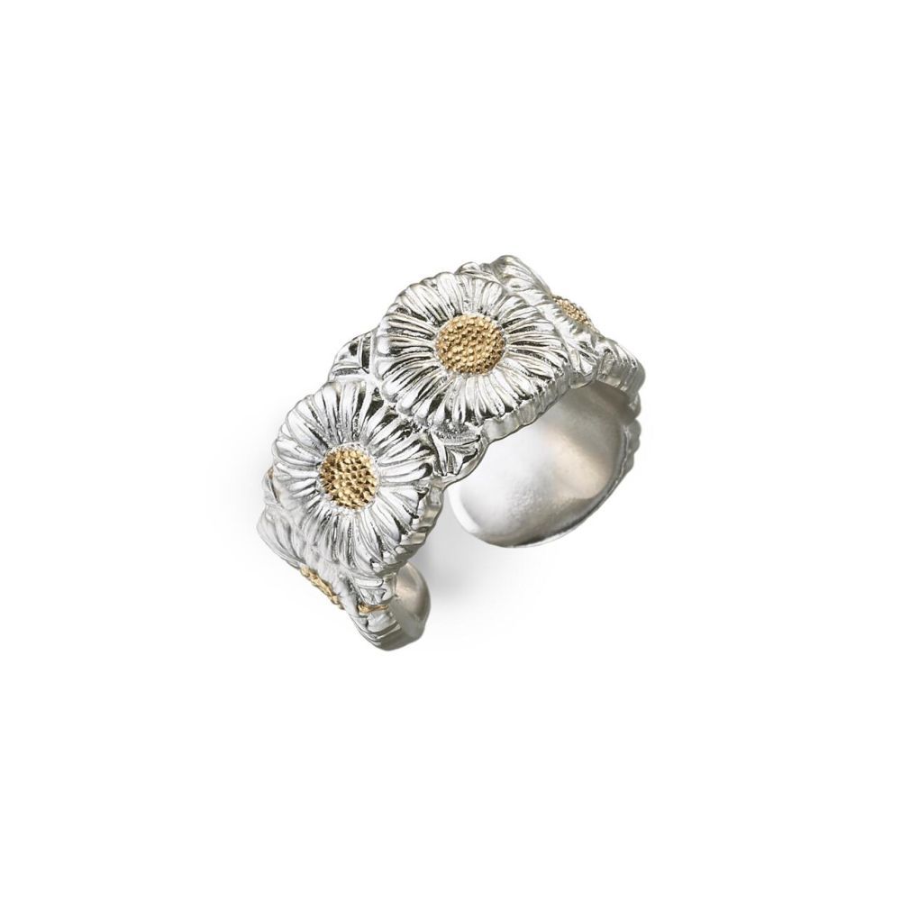 Small Daisy Ring Women s New Open Ring Gold-plated Diamond Cloth Ring no. 6