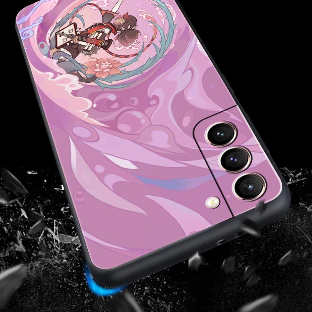 Genshin Impact Cartoon Logo Phone Case For Samsung Galaxy S23 Ultra S22 S21 S20 FE 5G S10 S10E S9 S8 Plus Note 20 Silicone Cover