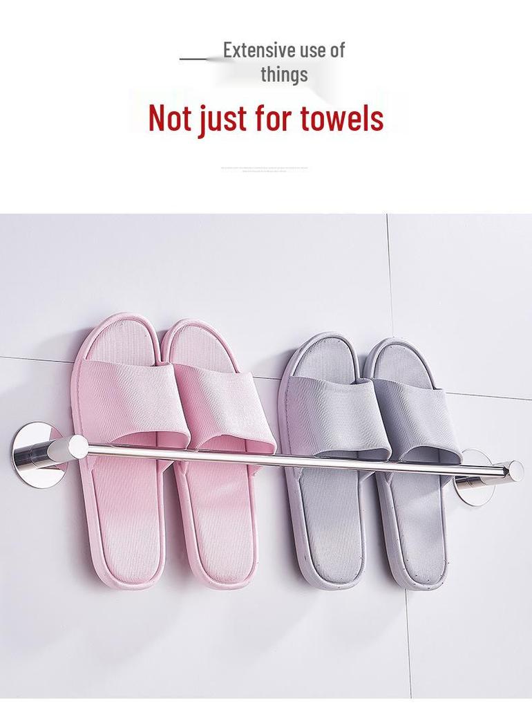 No-Drill Stainless Steel Wall-Mount Towel Bar for Bathrooms