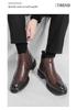2025 Men's High-top Chelsea Leather Boots: Cross-border Fashion Slip-on Ankle & Martin Style