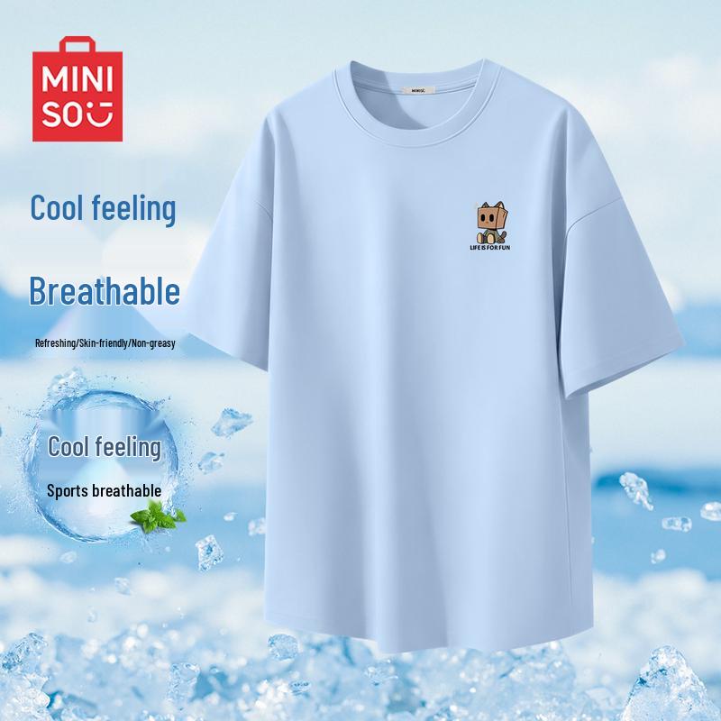 MINISO Men s Quick-Dry Cool-Feel Round Neck T-Shirt 3XL
